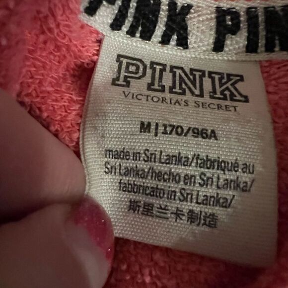 PINK by Victoria’s Secret size M pink and white half zip with pockets - Picture 7 of 9
